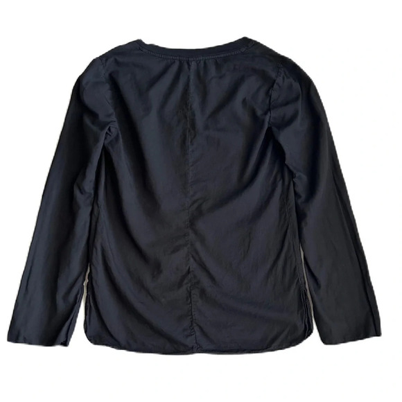 James Perse Women’s Black Cotton V-Neck Long Sleeve Top Size 1 - Picture 2 of 12
